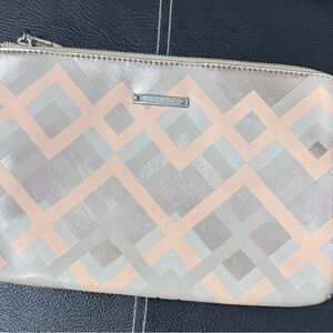 Stella & Dot Silver Tan Wristlet Clutch